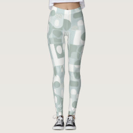 Weiches Graues Salbei Balance Abstrakte Muster Leggings