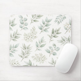 Weiches grünes botanisches Blätter Muster Mousepad
