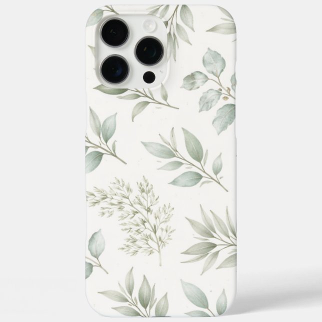 Weiches grünes botanisches Blättermuster  Case-Mate iPhone Hülle (Rückseite)