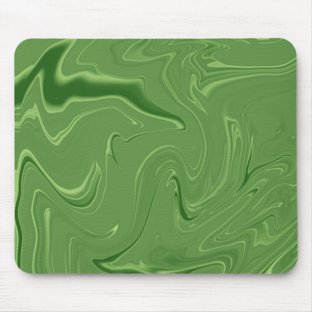 Weiches grünes Malachit-Flüssigmarbelmuster Mousepad (Vorne)