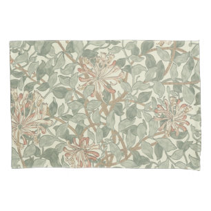 Weiches grünes Vintage-William-Morris-Geißblatt Kissenbezug