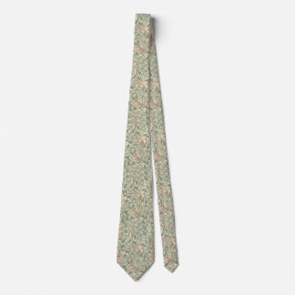 Weiches grünes Vintage-William-Morris-Geißblatt Krawatte