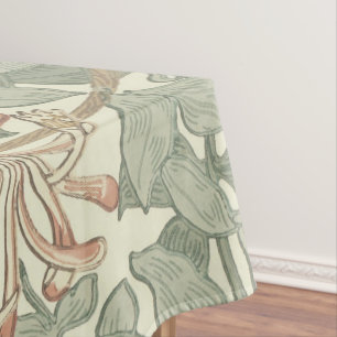 Weiches grünes Vintage-William-Morris-Geißblatt Tischdecke