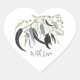 Weiches grünes Zahnfleischblatt mit Liebe Herz-Aufkleber