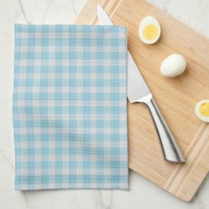 Weiches Himmelblau Gingham Karomuster Geschirrtuch