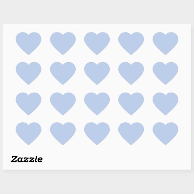Weiches Himmelblau Süßes Herz Sticker (Blatt)