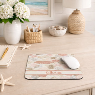Weiches Küstenmeer-Muschel-Strandmuster Mousepad
