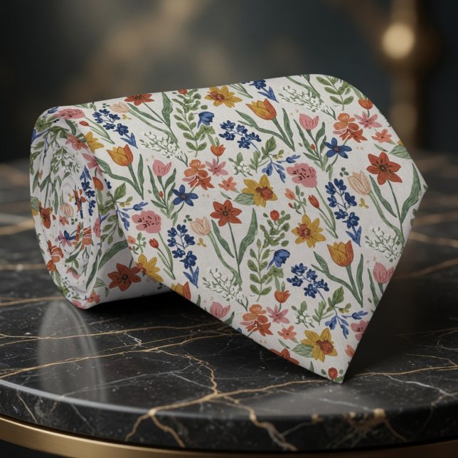 Weiches Landhaus-Blumenmuster Krawatte (Von Creator hochgeladen)