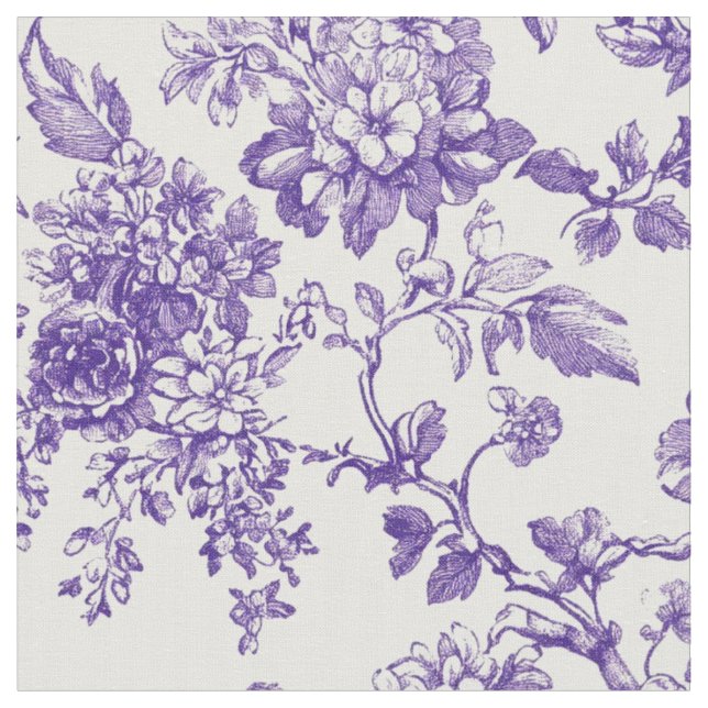 Weiches lila Botanical Toile Stoff (Nahaufnahme)