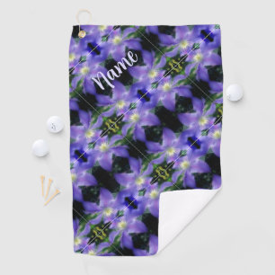 Weiches Lila Clematis Blume Muster Personalisiert Golfhandtuch