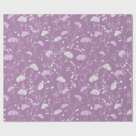 Weiches lila Lavendel Weiß Blumenmuster Geschenkpapier
