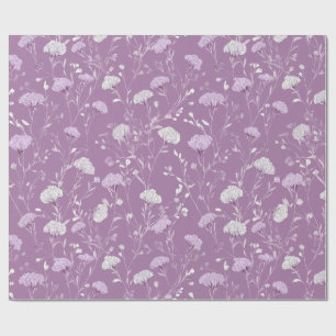 Weiches lila Lavendel Weiß Blumenmuster Geschenkpapier
