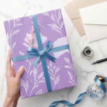 Weiches Lila Lavendel Weiß Blumenmuster