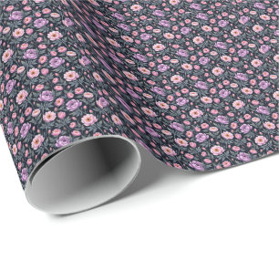 Weiches Lila und Rosa Floral Geschenkpapier