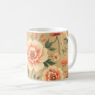 weiches majestätisches staubiges rosa Blumen Vinta Kaffeetasse