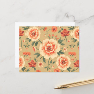 weiches majestätisches staubiges rosa Blumen Vinta Postkarte