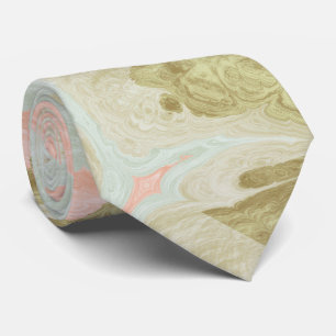Weiches Marmor-Swirbelmuster Mint, Koralle und Oli Krawatte