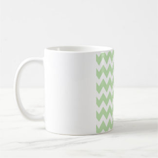 Weiches Minzgrün Chevron – Sauberes Weißes Zickzac Kaffeetasse