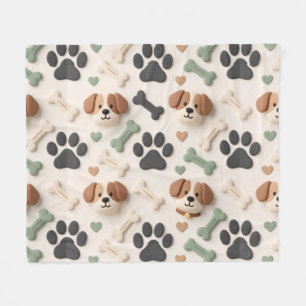 Weiches modernes Farmhouse-Pfotenabdruck-Flies-Pet Fleecedecke