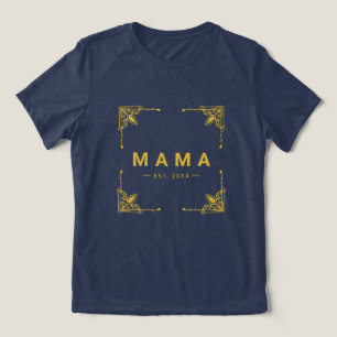 Weiches Navy-Tri-Blend-Mama-T-Shirt mit schlankem Tri-Blend Shirt