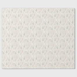 Weiches neutrales botanisches Feiertags-Geschenkpa Geschenkpapier