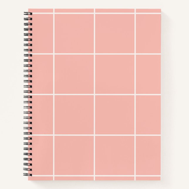 Weiches neutrales Rastermuster Minimales Kontrolld Notizbuch (Vorderseite)