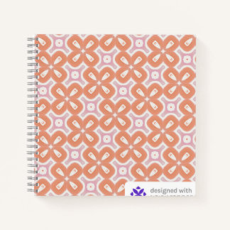 Weiches Orange- und Rosa-Blumen-Geometrie-Notizbuc Notizbuch