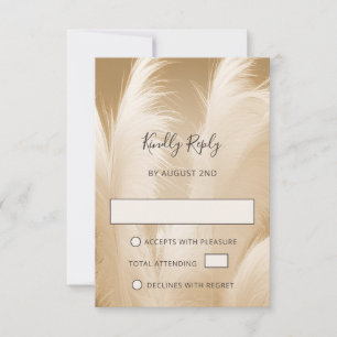 Weiches Pampasgras Foto Boho RSVP Karte