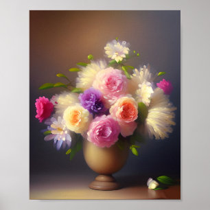 Weiches Pastell-Blumenbouquet Poster