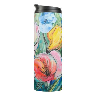 Weiches Pastell-Blumendesign Thermosbecher