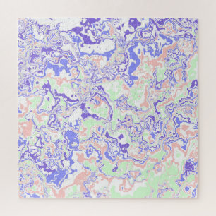 Weiches Pastell Funky Boho Retro Abstrakter Marmor Puzzle