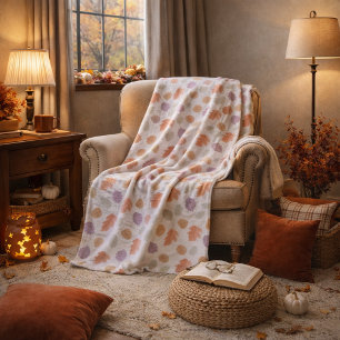 Weiches Pastell Herbstlaub Muster Minimalistisch Sherpadecke