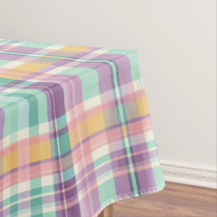 Weiches Pastell-Karomuster Tischdecke