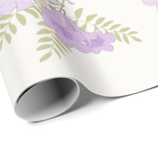 Weiches Pastell-Lila Jacaranda-Blüten Geschenkpapi Geschenkpapier