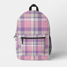 Weiches Pastell-Rosa und Lila Karo-Tartan-Muster