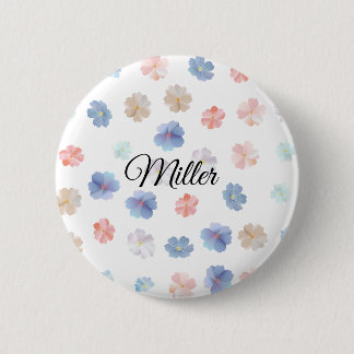 Weiches Pastell-Wildblumenmuster Button