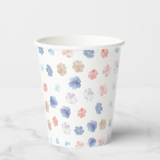 Weiches Pastell-Wildblumenmuster Pappbecher
