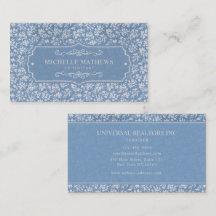 Weiches Pastellblau und Grauweißer Blumen-Boho-Mus