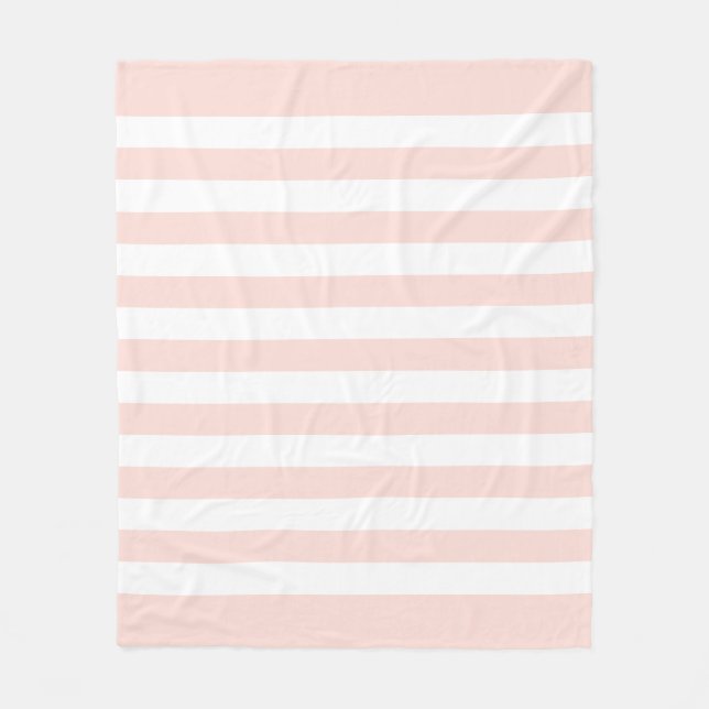 Weiches Pastellmuster Pink & White Lines Fleecedecke (Vorderseite)