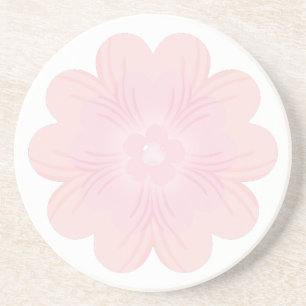 Weiches Pastellrosa Grafik-Blume Getränkeuntersetzer