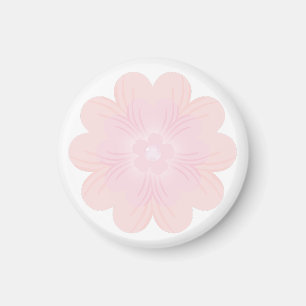 Weiches Pastellrosa Grafik-Blume Magnet