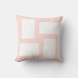 Weiches pastellrosa und weißes abstraktes Design Kissen