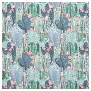 Weiches Patel Kaktus-Muster des Monogramm-  Stoff