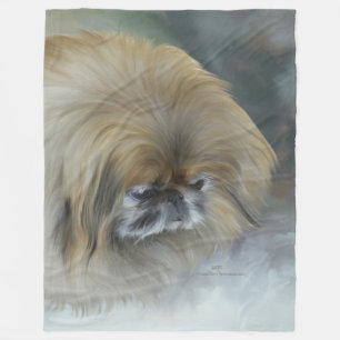 Weiches Pekingese-Fleece Fleecedecke