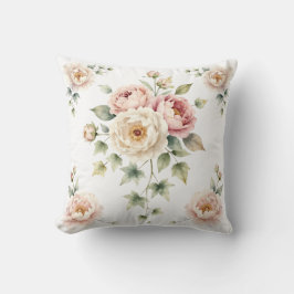 Weiches Pfingstrosenbouquet Wasserfarben Eleganz Kissen