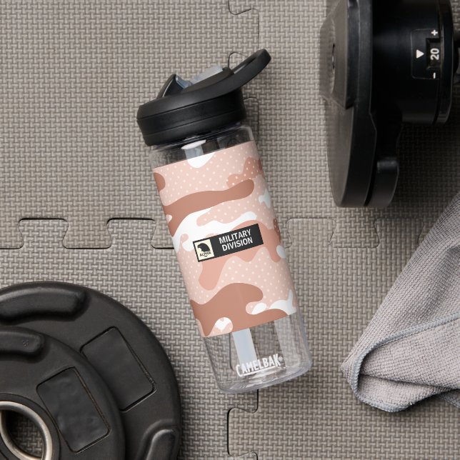 Weiches Pfirsich-Tarnmuster Trinkflasche (Fitnessstudio (gedreht))