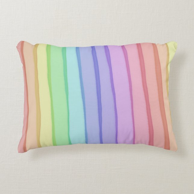 🌈 weiches Regenbogen-Polyester-Akzent-Kissen 16" Dekokissen (Vorderseite)