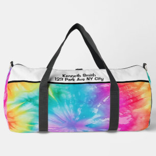 Weiches Regenbogen-Tie-Dye-Monogramm-Personalized- Duffle Bag