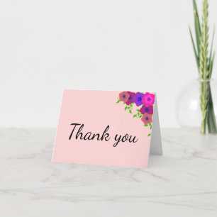 Weiches romantisches rosa Petunie Dankeskarte