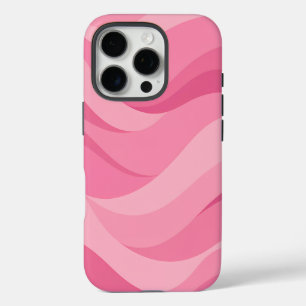 Weiches Rosa abstraktes Wellenmuster iPhone 16 Pro Hülle